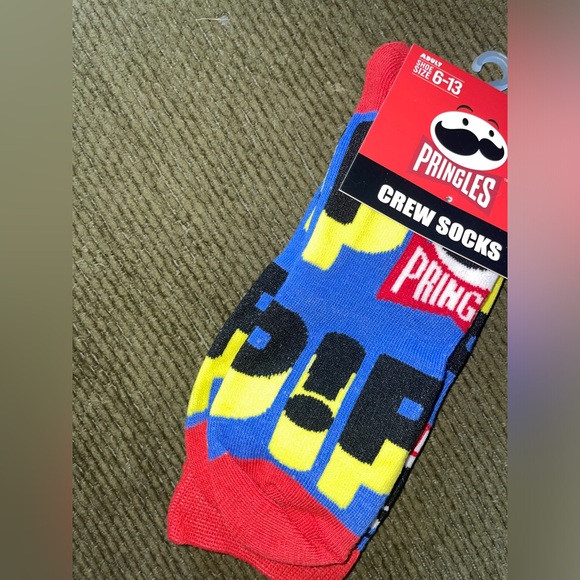 Pringles Novelty Crew Sock adult shoe size 6-13 unisex Men's Women's funny crazy - Picture 4 of 5